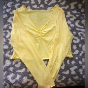Shein Yellow Long-Sleeve Top